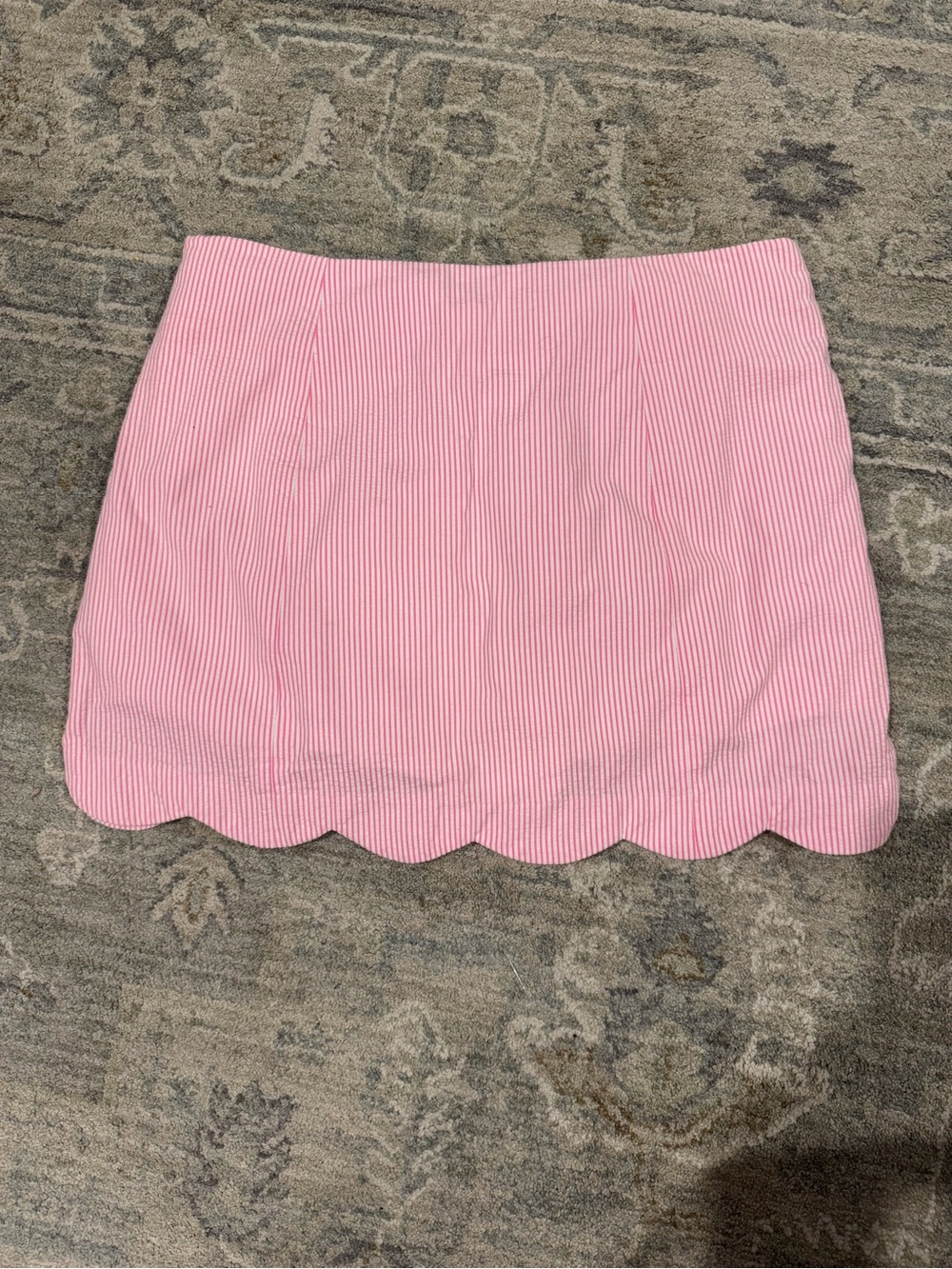 Lilly Pulitzer Pink Seersucker Scalloped Skort - Picture 4 of 6